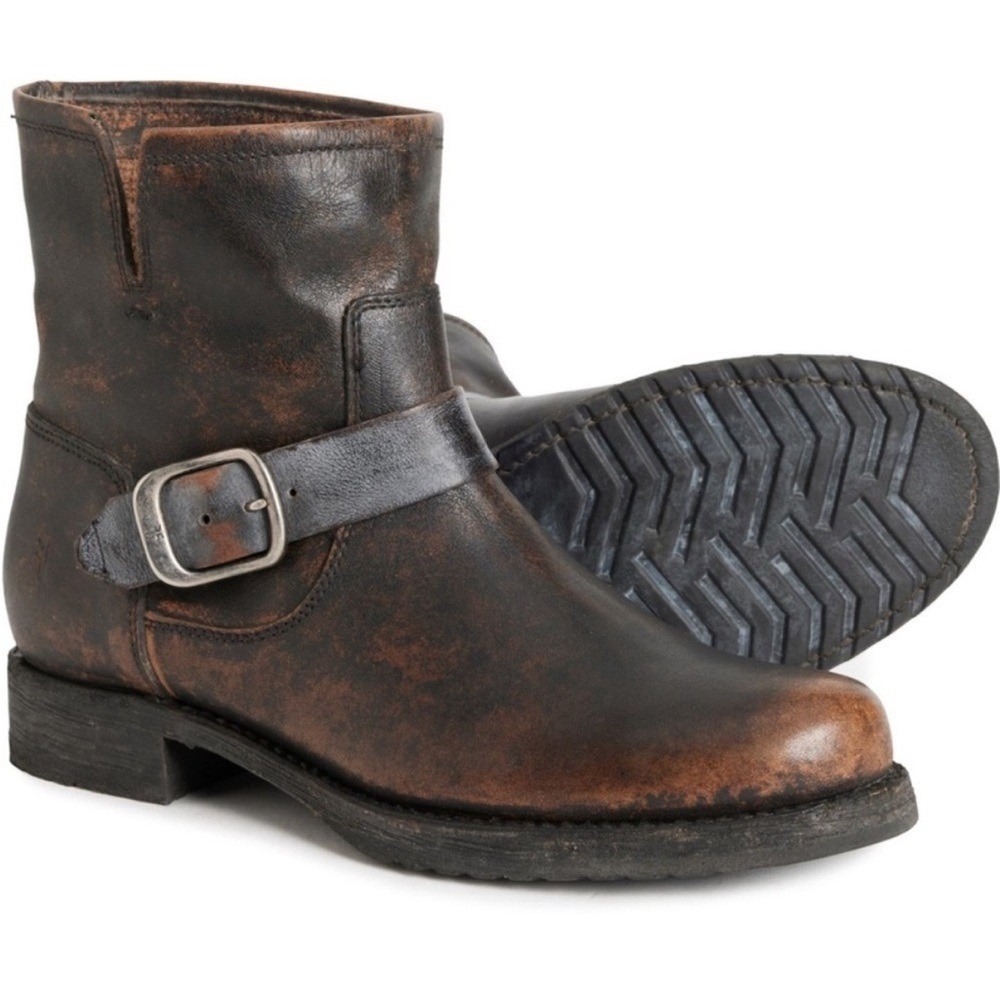 NEW w/o Box FRYE VERONICA FLEX BOOTIE IN DISTRESSED ANTIQUE BLACK SIZE 6.5 - Picture 2 of 11